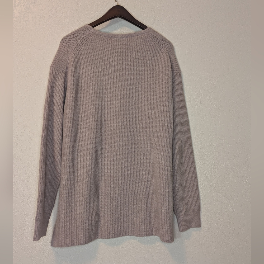 Uniqlo Souffle Cozy Ribbed V-Neck Sweater - Lavender Pink - Picture 2 of 5